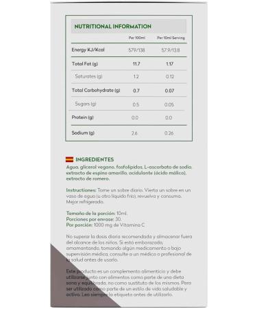 Bioavailable Liposomal Vitamin C 1000mg - 30 Sachets, All Natural & Soy-Free - Immune System & Energy Support - Buy Online on GoSupps.com