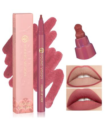 YOUNG VISION Gourd-Shaped Precision Liquid Lipstick & Lipliner - Nude Matte Perfection