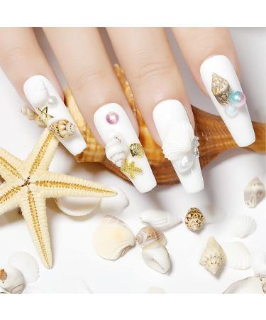 NICENEEDED Ocean Themed Nail Decorations Kit Irregular Abalone Shell Slices Conch Starfish Nail Art Charms Colorful Seashell Fragments Caviar Beads Nail Studs Supplies for Nail Design(Style 5) - Buy Online on GoSupps.com