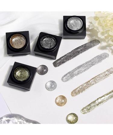 Buy Silver Metal Glitter Gel Nail Polish - 4 Colors | Platinum Gold Silver Black Glitter | Soak Off Gel for DIY Nail Art - Sparkling Nail Polish Liner - Buy Online on GoSupps.com