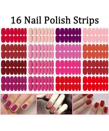 224pc Solid Color Matte Nail Wraps Stickers w/ Nail File - Classic Red - for Women - Buy Online on GoSupps.com