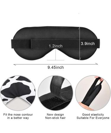 Black White Cow Print Sleep Mask | Light Blocking Eye Mask for Travel & Naps | Adjustable Soft Eye Cover for Men & Women - Buy Online on GoSupps.com