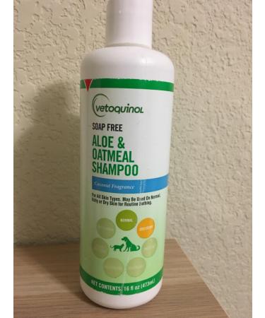 Vetoquinol Aloe & Oatmeal Shampoo  Gentle, Moisturizing Formula with Coconut Scent for Dogs & Cats 16 fl oz