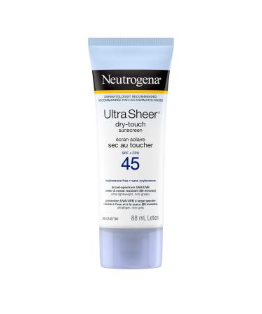 Neutrogena Sunscreen Lightweight dry-touch Non-Comedogenic Water & Sweat Resistant SPF 45 88mL Lotion 88 ml (Pack of 1) SPF 45