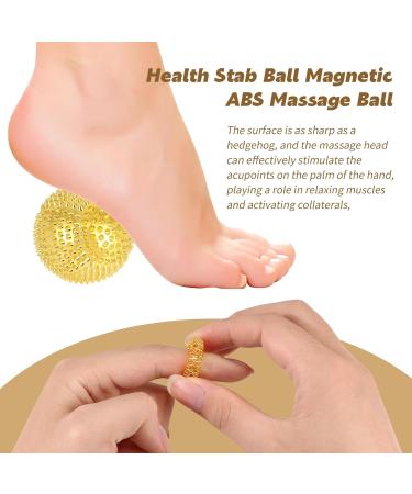 Magnetic Massage Ball Set - 6 Hedgehog Balls & 20 Acupressure Rings for Stress Relief | Gold Yoga Massage Tools - Buy Online on GoSupps.com