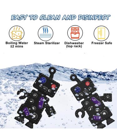 HHMY Robot Shape Silicone Teething Toy for Babies 0-36 Months - Baby Teether Sensory Toy for Infant - POP Fidget Teething Toy - Buy Online on GoSupps.com