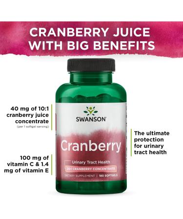 Swanson Cranberry Softgels - 180 Count for Urinary Health & Antioxidant Support - Buy Online on GoSupps.com