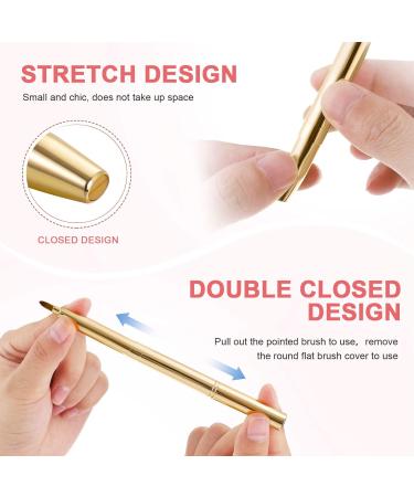 Minkissy Retractable Lip Brush Dual Ended Lipstick Brush Travel Lip Gloss Makeup Brush Concealer Brush Eyeshadow Foundation Makeup Brush Applicator Tool for Women - Buy Online on GoSupps.com
