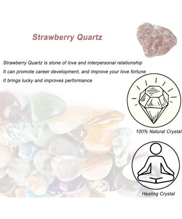 Strawberry Quartz Raw Crystals Large 1.25-2.0" Healing Crystals Natural Rough Stones Crystal for Tumbling Cabbing Fountain Rocks Decoration Polishing Wire Wrapping Wicca & Reiki - Buy Online on GoSupps.com