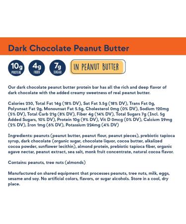 Zing Dark Chocolate Peanut Butter Vegan Protein Bars - Gluten Free High Protein & Fiber Dairy Free Low Sugar - 6 Count - Buy Online on GoSupps.com