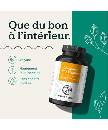 Pro Vegan Complex - 120 Capsules - Vitamins and Minerals for Vegans and Vegetarians - With Vitamins A B2 B12 D3 K2 C Iron Zinc Iodine Selenium and Calcium - Vegan and Laboratory Controlled - Buy Online on GoSupps.com