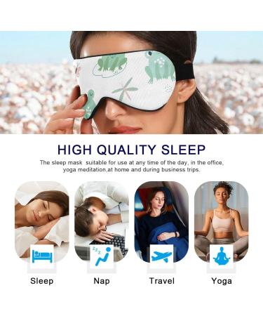 Haskirky Light Blocking Eye Mask - Breathable & Adjustable for Adults | Ideal for Travel, Yoga, Meditation | Smooth & Comfortable | Green Frogs Design - Buy Online on GoSupps.com
