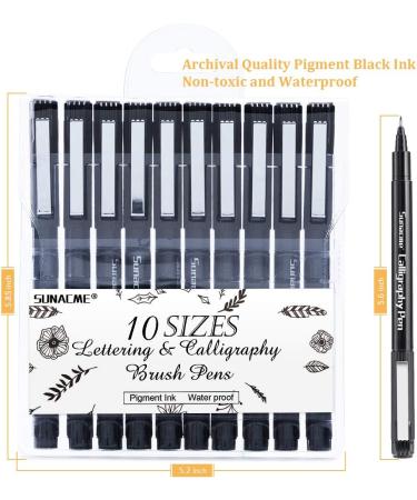 Calligraphy Pens Set - 10 Size Brush Pens for Beginners - Ideal for Hand Lettering, Drawing, Sketching, and Journaling - Buy Online on GoSupps.com