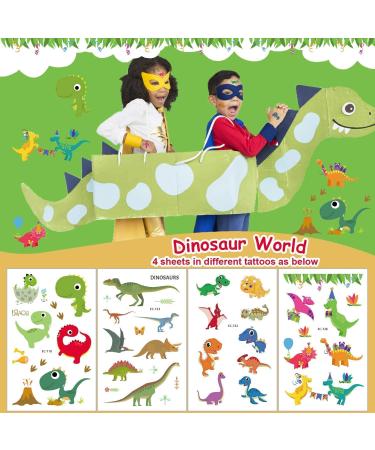 300pcs Kids Temporary Tattoos - Spaceships, Dinosaurs, Zoos, Mermaids, Pirates | Waterproof Fake Tattoos for Boys & Girls | 20 Sheets (4.7X3) - Buy Online on GoSupps.com