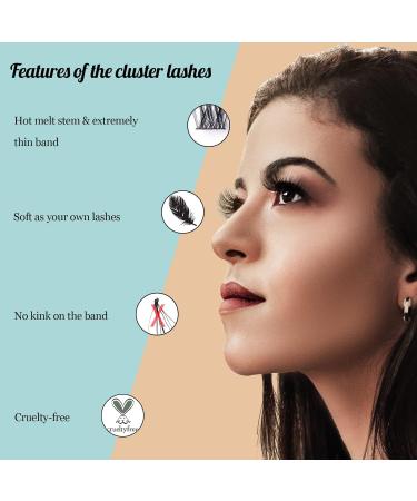 SISILILY Individual Cluster Lashes 60 Pcs Kit - Reusable 3D Eyelash Extensions in C CC D Curl - with Eyelash Glue - 10/12/14/15/16mm Length - DM14 - Buy Online on GoSupps.com