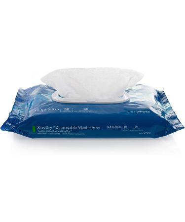McKesson StayDry Disposable Wipes with Aloe | Incontinence Washcloths 50ct/Pack, 12 Packs | Alcohol-Free & Gentle for Adults | 600 Total Wipes - Buy Online on GoSupps.com