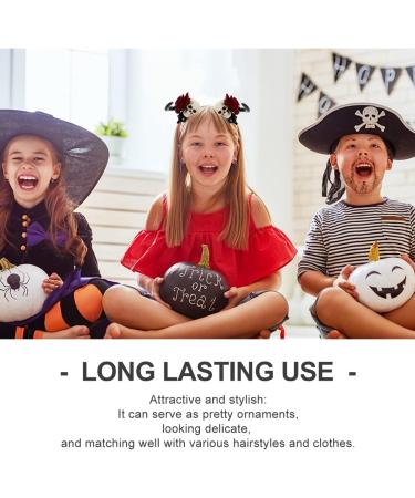 LALAFINA 1 Pair Sheep Horn Hair Clips Skull Rose Flower Hairpin Skeleton Flower Hair Clip Gothic Devil Horn Barrettes for Halloween Cosplay Photograph Props - Buy Online on GoSupps.com