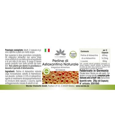 60 Astaxanthin Beadlets Capsules | Microencapsulated | No Magnesium Stearate | HERBADIREKT by Warnke Vitalstoffe - Buy Online on GoSupps.com