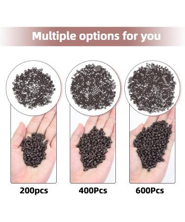 Vlasy 400 Pcs Silicone Micro Rings for I Tip Hair Extensions 4mm Micro Nano Beads Micro Links Hair Beads (Black) Micro-4mm-400Pcs Black - Buy Online on GoSupps.com
