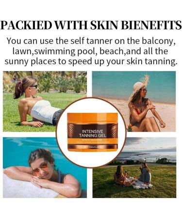 Intensive Tanning Gel Body Shimmer-Oil Natural Tanning Accelerator Cream Gel Gl-itter Body Lotion Accelerator Cream Brown Tanning Gel Tanning Gel Sunbed Gel Brown Tanning Cream Bronzing Serum - Buy Online on GoSupps.com