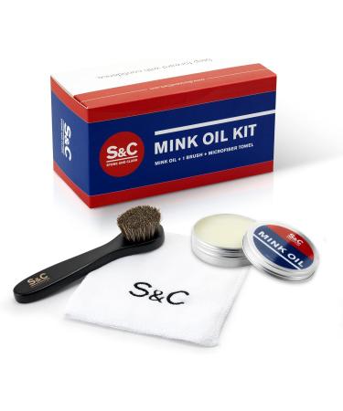 Stone and Clark Mink Oil for Leather Boots 3.5 oz. with Shoe Polish Applicator - Leather Conditioner & Protector for Boots, Belts, and More - Buy Online on GoSupps.com