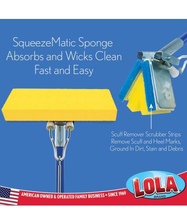 LOLA SqueezeMatic Butterfly Sponge Mop Head Refill | Easy Clean & Wide 9 Replacement Head | For Floor Cleaning | Fits Most Squeeze Mops - Buy Online on GoSupps.com
