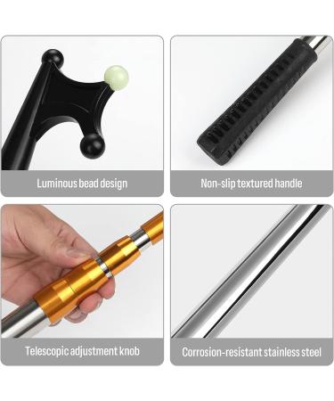 KOMCLUB Telescoping Boat Hook with Luminous Beads - Adjustable 52.7in Stainless Steel Rod for Boating - Non-Slip Handle Docking Tool - Buy Online on GoSupps.com