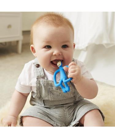 Matchstick Monkey Antimicrobial Silicone Teether & Gel Applicator - Blue Monkey | BPA Free | Easy-to-Grip | 3 Months+ | 11 cm - Buy Online on GoSupps.com