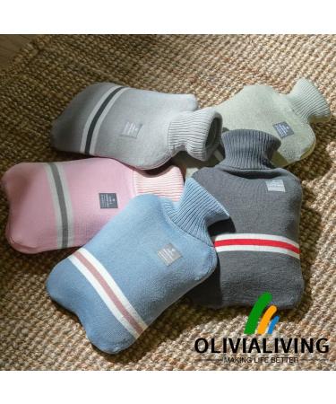 OliviaLiving 2L Hot Water Bottle Classic Striped - Reusable Hot Cold Pack for Pain Relief - Buy Online on GoSupps.com