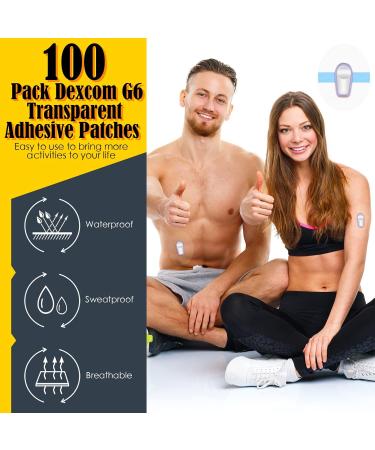100 Waterproof Adhesive Patches for G6 | Transparent Stickers for Glucose Monitor | Sweat-Proof & Long Lasting - Buy Online on GoSupps.com