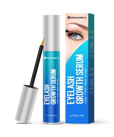 CharmCherry Eyelash Growth Serum (0.17 oz) Lash Serums for Fuller & Longer Looking Alluring Eyelashes Eyelash Serum for Eyelashes & Eyebrows Premium Lash Growth Serums for Eyelash Extensions