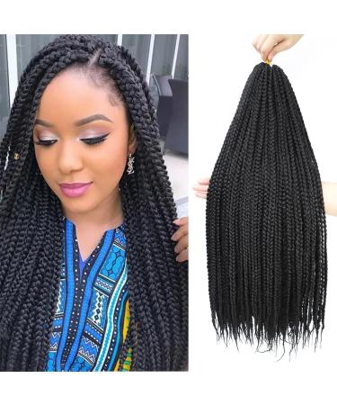 6 Packs 144 Strands 14 Inch Goddess Box Braids Crochet Hair Pre looped Crochet Hair Goddess Braid Hair Crochet Braids for Black Women Braiding Hair (1B) 14 Inch (pack of 6) 1 B