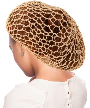 Beaupretty 2PC Crocheted Hair Snood - Long Hair Sleeping Cap & Hair Protection Night Hats (Royal Blue & Pink Marine Khaki) | Handcrafted Quality - Buy Online on GoSupps.com