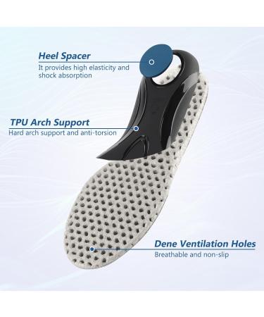 Riemot Orthopedic Insoles for Men - Comfort Shoe Inserts for Flat Feet Heel Spur Relief & Plantar Fasciitis - Size 46 (Gray) - Buy Online on GoSupps.com