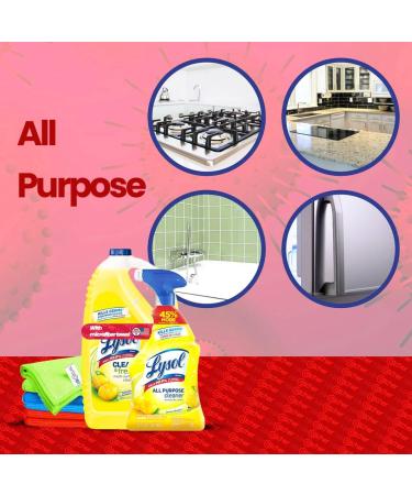 Buy Lysol All-Purpose Cleaner Bundle with Microfiber Cloths - 32 oz Trigger & 144 oz Refill | Lemon Breeze | International Shipping Available - Buy Online on GoSupps.com