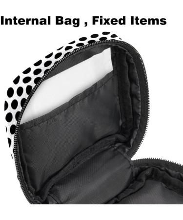Women's Portable Binding Storage Bags - Black & White Dotted Menstrual Pocket for Tampons & Bandages | Multicolored | Ideal for School & Office - Buy Online on GoSupps.com