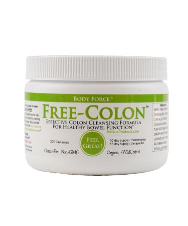 Body Force Colon Formula by Markus- Capsules - Comprehensive Formula - Fiber Rich for Toxin Removal - Aloe Ginger Citrus Flavonoids & Cascara Sagrada - Gentle & Effective Detoxification