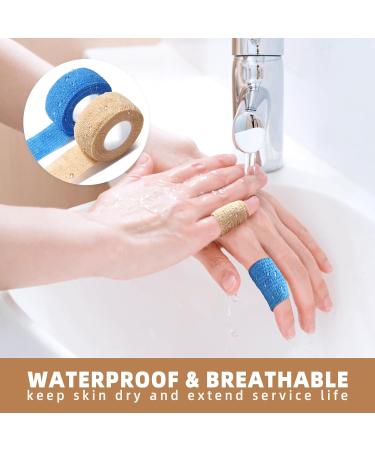 Anjocare Self-Adhesive Bandage Wrap (8 Pack) - Breathable Cohesive Bandage for First Aid Sports Injuries and Pet Care (2.5cm x 4.5m) - Beige & Blue - Buy Online on GoSupps.com