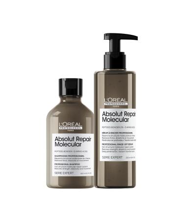 L'Or al Professionnel LOr al Professionnel Routine for very damaged hair set with Shampoo and RinseOff Serum Restores the Molecular Structure of the Hair Absolut Repair Molecular
