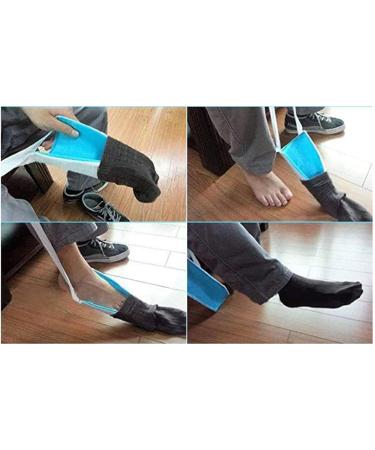 Sock Aid Device Easy on Sock Aid Tool Pulling Assist Device Stocking Slider - Comfortable and Professional Sock Aid for Seniors Disabled Gyouza Lake Blue - Buy Online on GoSupps.com