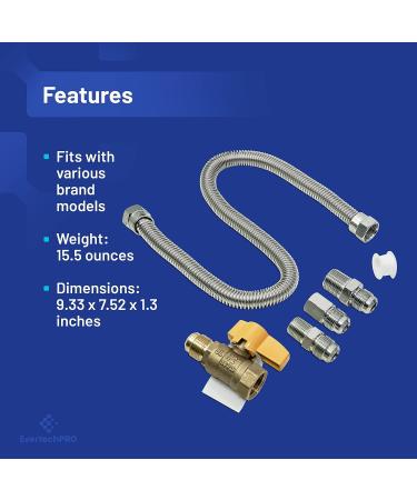 EvertechPRO 1212MMKIT 22 Flexible Natural Gas Hose Kit - Propane Heater Hose Connectors - Buy Online on GoSupps.com