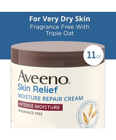 Aveeno Active Naturals Skin Relief Moisture Repair Cream Fragrance Free - 11 oz | Soothes & Hydrates Dry Skin - Buy Online on GoSupps.com