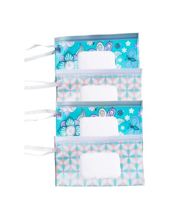 4 Pack Reusable Wet Wipe Pouch - Portable Travel Dispenser for Baby or Personal Wipes - Buy Online on GoSupps.com