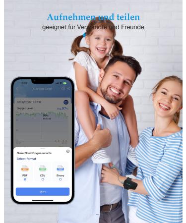 Bluetooth Pulsoximeter - 72-Hour Battery Portable Oxygen Saturation Monitor for Finger & Wrist Free Sleep App & PC Report - Buy Online on GoSupps.com