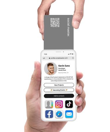 Social Master NFC Business Card - Instant Contact and Social Media Sharing - Gray - iOS and Android Compatible - Buy Online on GoSupps.com