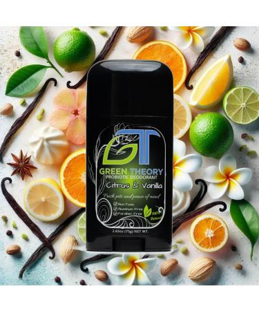 Green Theory Citrus & Vanilla Probiotic Natural Deodorant - Aluminum-Free Non-Toxic Essential Oils 2.65 oz - Shop Internationally - Buy Online on GoSupps.com