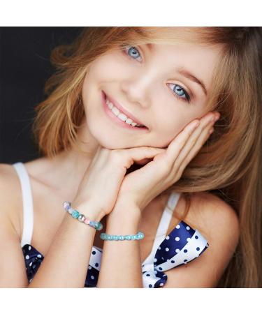 Hicarer 20 Pieces Girl Beaded Bracelets Cute Rainbow Bead Bracelets Colorful Bracelets Princess Bracelets Stretchy Bead Bracelets for Prince Birthday Present (Elegant Style) - Buy Online on GoSupps.com