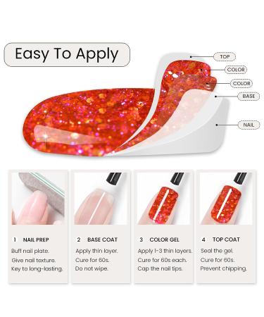 15ML Maychao Rose Pink Glitter Gel Nail Polish - Sparkle Soak Off UV LED Nail Art Manicure Salon DIY at Home - 0.5 OZ - Buy Online on GoSupps.com