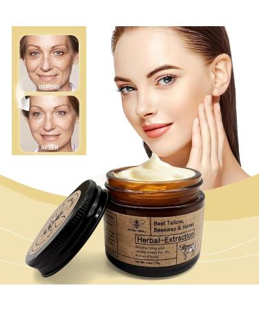 Beef Tallow Balm for Skin Care | Natural Face & Body Moisturizer | Honey Vitamin Balm (1PCS - Buy Online on GoSupps.com