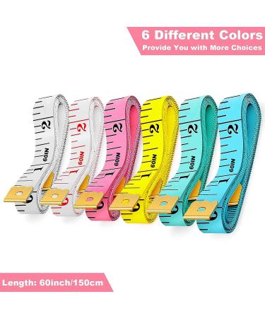 6 Pack Soft Body Tape Measure - Double Scale Small Fabric Sewing Tailor Cloth Waist Pink Measuring Tape for Body Measurements & Weight Loss - 150cm/60inch - Buy Online on GoSupps.com